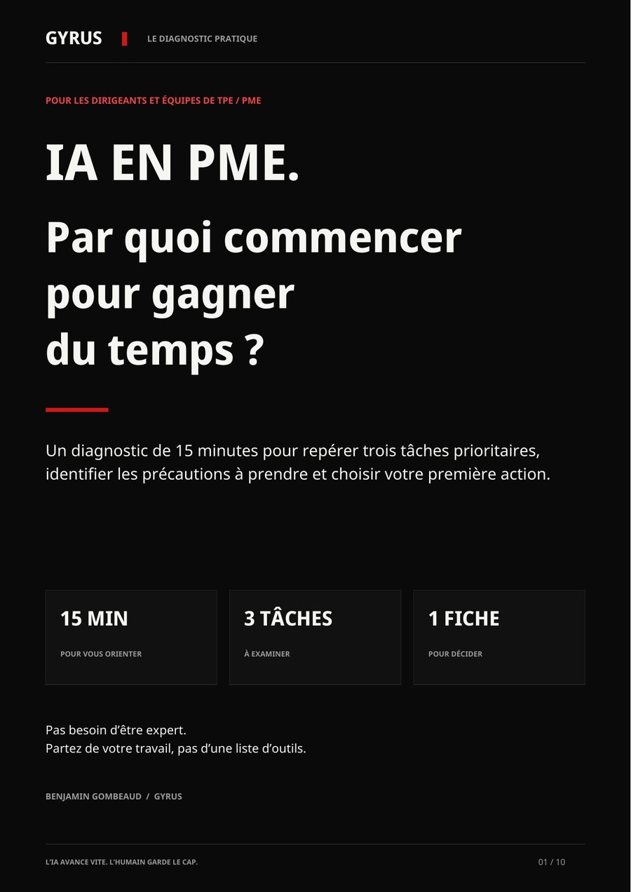 Couverture du guide IA en PME : par quoi commencer pour gagner du temps ?